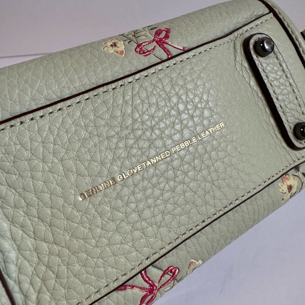 Coach Rogue 17 Bag 1941 With Floral Bow Print Light Green‎ Pink Mini Crossbody - Picture 7 of 15